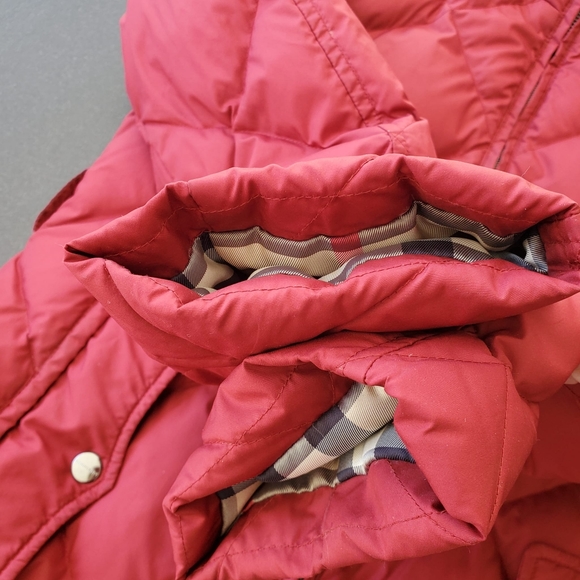 Burberry Dark Red Down Puffer Coat - Picture 5 of 11